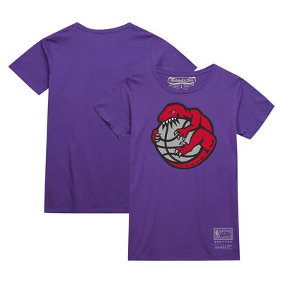 Unisex Mitchell & Ness Purple Toronto Raptors Hardwood Classics MVP Throwback Logo T-Shirt