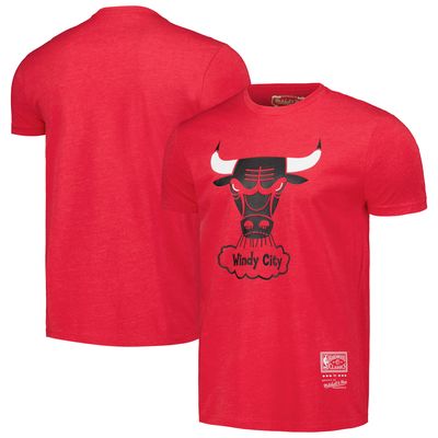 Unisex Mitchell & Ness Red Chicago Bulls Hardwood Classics MVP Throwback Logo T-Shirt