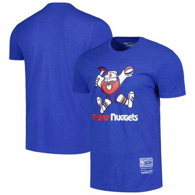 Unisex Mitchell & Ness Royal Denver Nuggets Hardwood Classics MVP Throwback Logo T-Shirt
