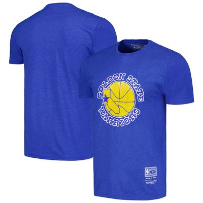 Unisex Mitchell & Ness Royal Golden State Warriors Hardwood Classics MVP Throwback Logo T-Shirt