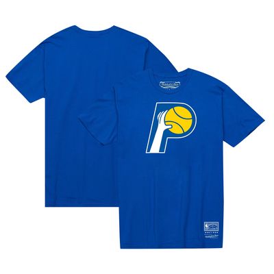 Unisex Mitchell & Ness Royal Indiana Pacers Hardwood Classics MVP Throwback Logo T-Shirt