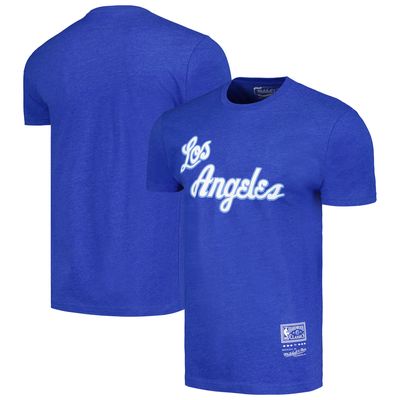 Unisex Mitchell & Ness Royal Los Angeles Lakers Hardwood Classics MVP Throwback Logo T-Shirt