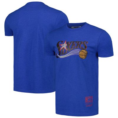 Unisex Mitchell & Ness Royal Philadelphia 76ers Hardwood Classics MVP Throwback Logo T-Shirt