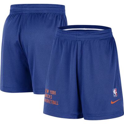 Unisex Nike Blue New York Knicks Warm Up Performance Practice Shorts