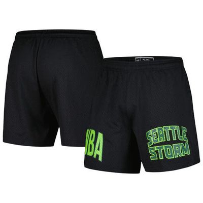 Unisex Playa Society Black Seattle Storm Mesh Shorts