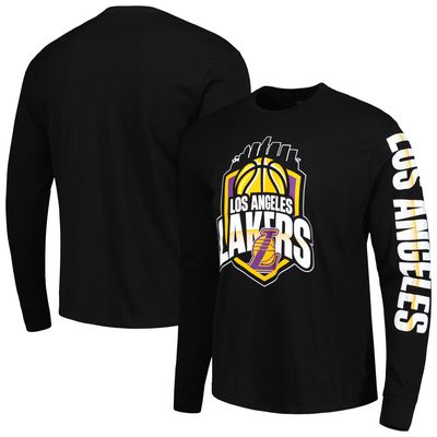 Unisex Stadium Essentials Black Los Angeles Lakers NBA Crest Long Sleeve T-Shirt