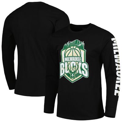 Unisex Stadium Essentials Black Milwaukee Bucks NBA Crest Long Sleeve T-Shirt