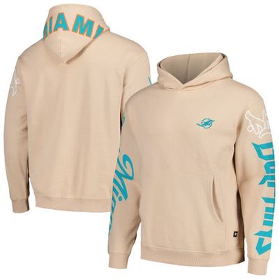 Unisex The Wild Collective Cream Miami Dolphins Heavy Block Graphic Pullover Hoodie