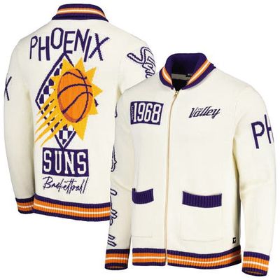 Unisex The Wild Collective Cream Phoenix Suns Jacquard Full-Zip Sweater