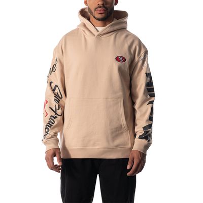 Unisex The Wild Collective Cream San Francisco 49ers Heavy Block Graphic Pullover Hoodie