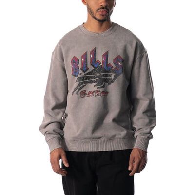 Unisex The Wild Collective Gray Buffalo Bills Distressed Pullover Sweatshirt