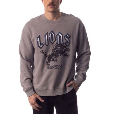 Unisex The Wild Collective Gray Detroit Lions Distressed Pullover Sweatshirt