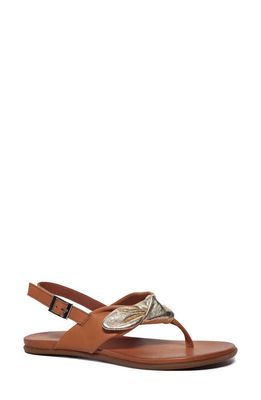 Unity in Diversity Kira Metallic Slingback Sandal in Cuoio Gold Bow