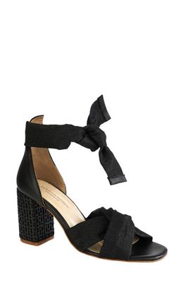 Unity in Diversity Lawson Ankle Tie Sandal in Black Leather