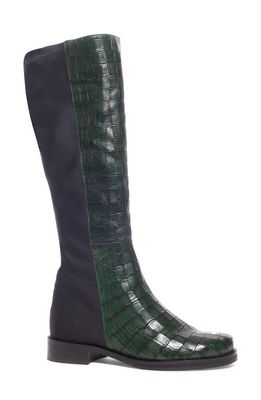 Unity in Diversity Mozart Knee High Boot in Green Crocco