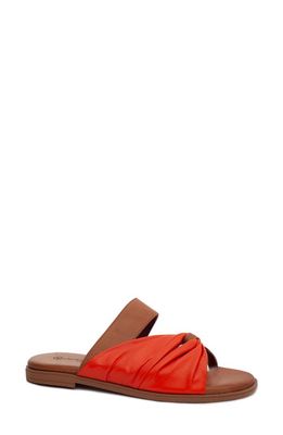 Unity in Diversity Teresa 13 Slide Sandal in Vibrant Orange/Cuoio