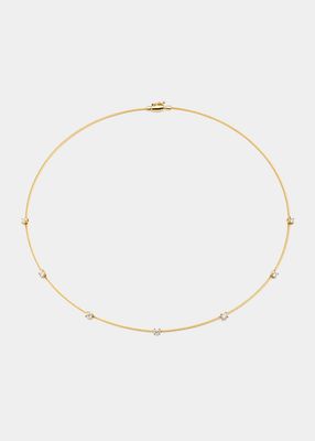 Unity Wire Necklace in 18k Yellow Gold with 7 Diamonds