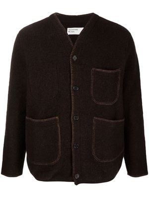 Universal Works Blanket fleece-texture cardigan - Brown