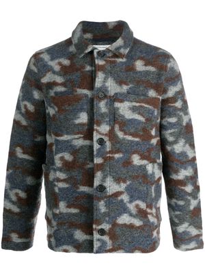 Universal Works camouflage-print button-up shirt jacket - Grey
