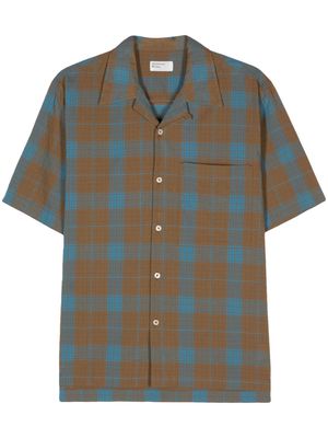 Universal Works Camp check-pattern cotton shirt - Brown