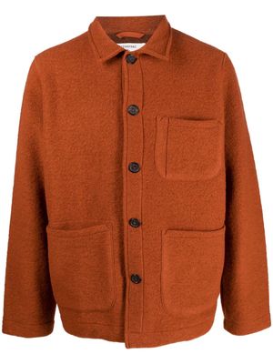 Universal Works Field wool-blend fleece shirt jacket - Orange