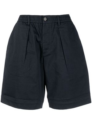 Universal Works pleated cotton track shorts - Blue