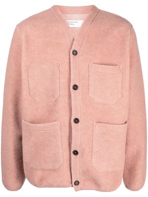 Universal Works V-neck knitted jacket - Pink