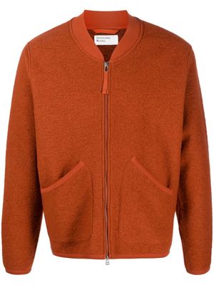 Universal Works zip-up knitted bomber jacket - Orange