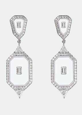 Universe Line 18k White Gold Mixed-Diamond Earrings