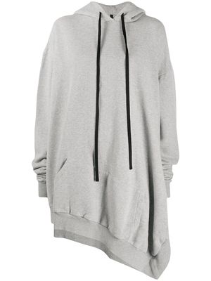 UNRAVEL PROJECT asymmetric-hem hoodie - Grey