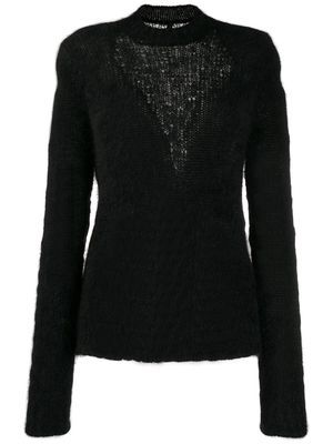 UNRAVEL PROJECT slim-fit inlay knit jumper - Black
