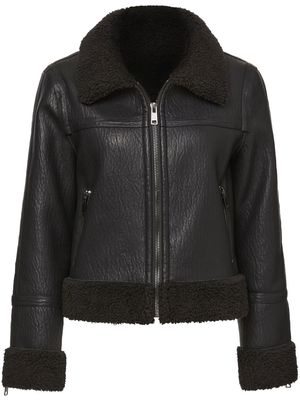 Unreal Fur Berlin faux-shearling trim jacket - Black