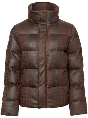 Unreal Fur crocodile-effect padded jacket - Brown