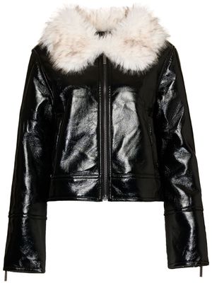 Unreal Fur faux-leather faux-fur jacket - Black
