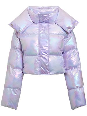 Unreal Fur Fractals holographic-effect padded jacket - Purple