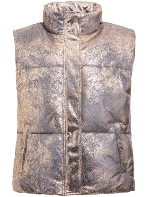 Unreal Fur Painted Lady padded gilet - Grey