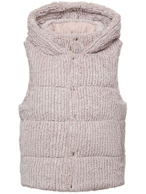 Unreal Fur ribbed-knit padded gilet - Grey
