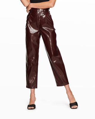 Unreal Patent Faux-Leather Trousers