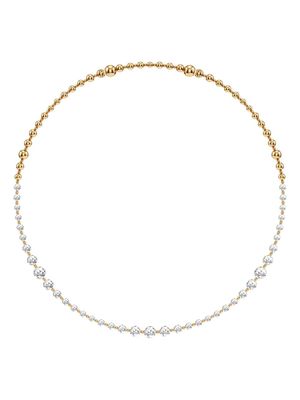 UNSAID 18kt yellow gold Bubble Statement diamond necklace