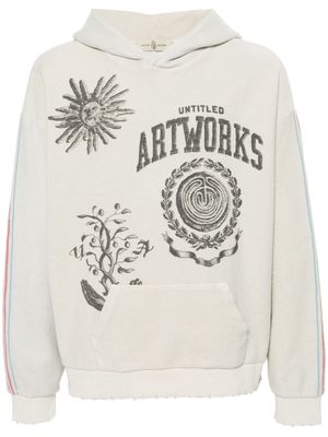 UNTITLED ARTWORKS logo-print hoodie - Neutrals