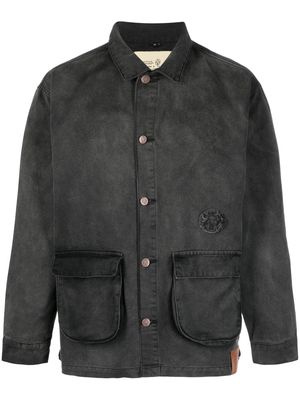 UNTITLED ARTWORKS washed cotton shirt jacket - Black
