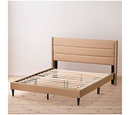 Upholstered Triple Lined Platform Bed, King