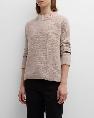 Uptown Split-Neck Knit Sweater