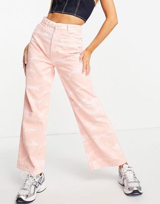 Urban Bliss wide leg jeans in pink ink print