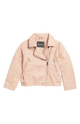 Urban Republic Kids' Faux Leather Ruffle Jacket in Rose Smoke 