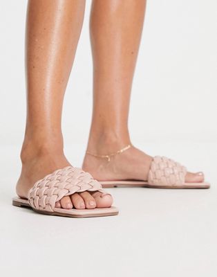 Urban Revivo braided flat sandals in beige-Neutral