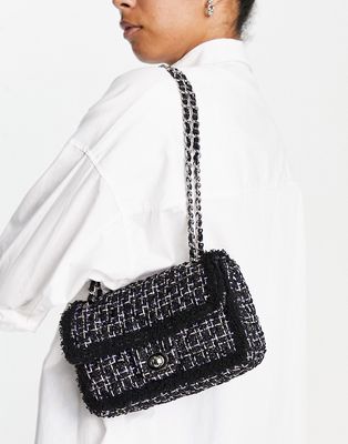 Urban Revivo cross body bag in black boucle