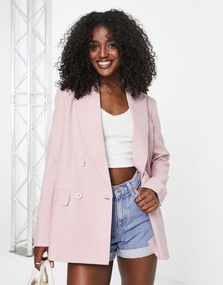 Urban Revivo double breasted blazer in pink