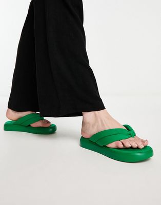 Urban Revivo flatform toe post sandals in green