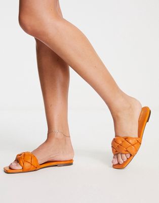 Urban Revivo plait sandal in orange